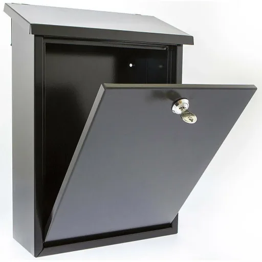 NL Briefkasten mit 2 Tasten - schwarz - 400x250x100 mm