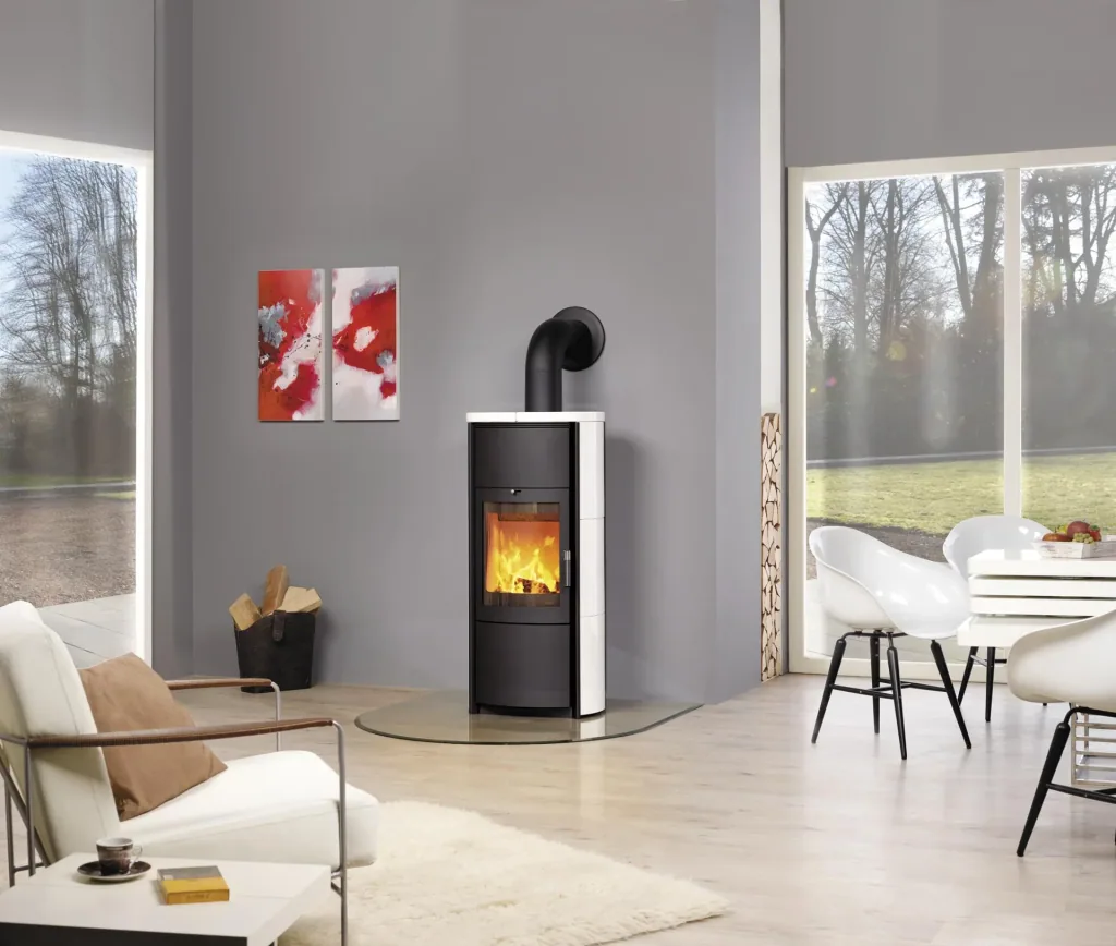 Kaminofen Keno ECOplus (7 kW) creme-weiss, Dauerbrand, 3in1-Komfortregelung