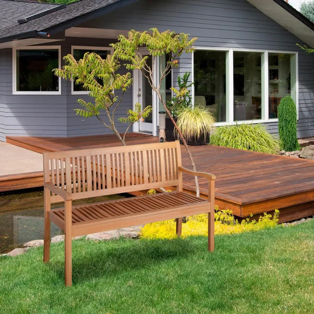 2-Sitzer Gartenbank Holz 126,8 x 62 x 91,3 cm