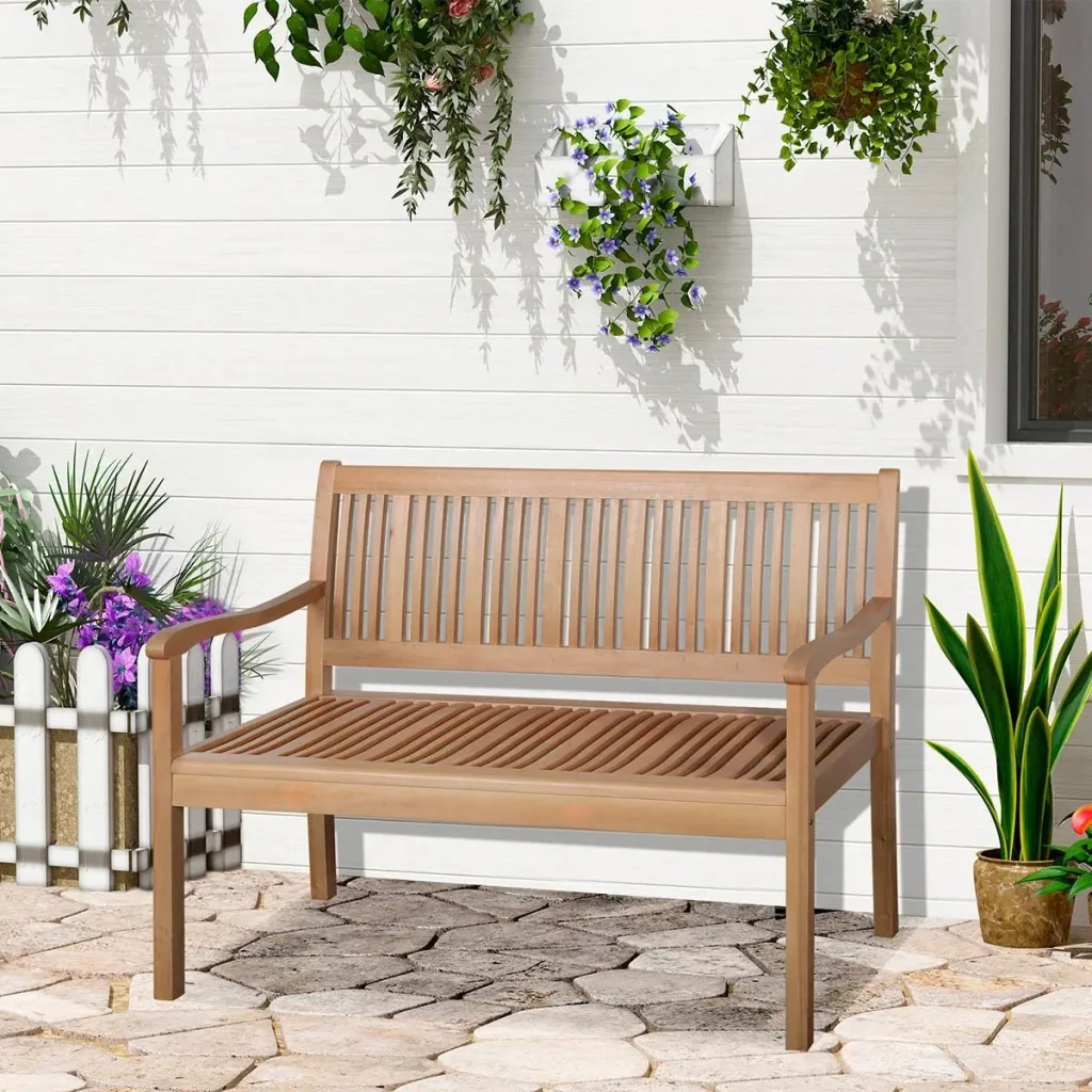 2-Sitzer Gartenbank Holz 126,8 x 62 x 91,3 cm