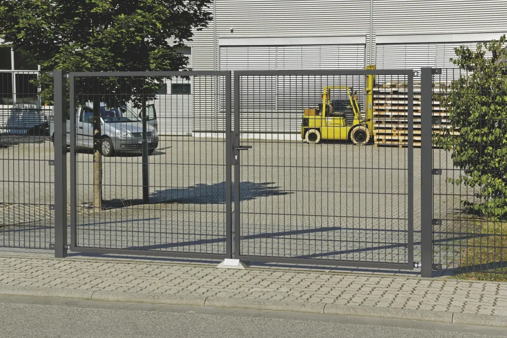 Doppelstabmattenzaun Komplettset, anthrazit, Höhe 80 cm, Länge 18 m