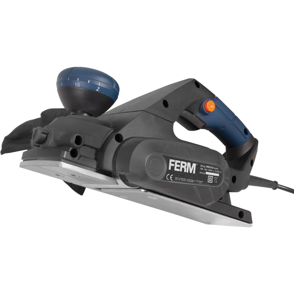PPM1010 Elektrohobel 650W - Softgriff - 8 einstellbare Hobeltiefe - Wendbare Hobelmesser - Mit Parallelführung und Staub