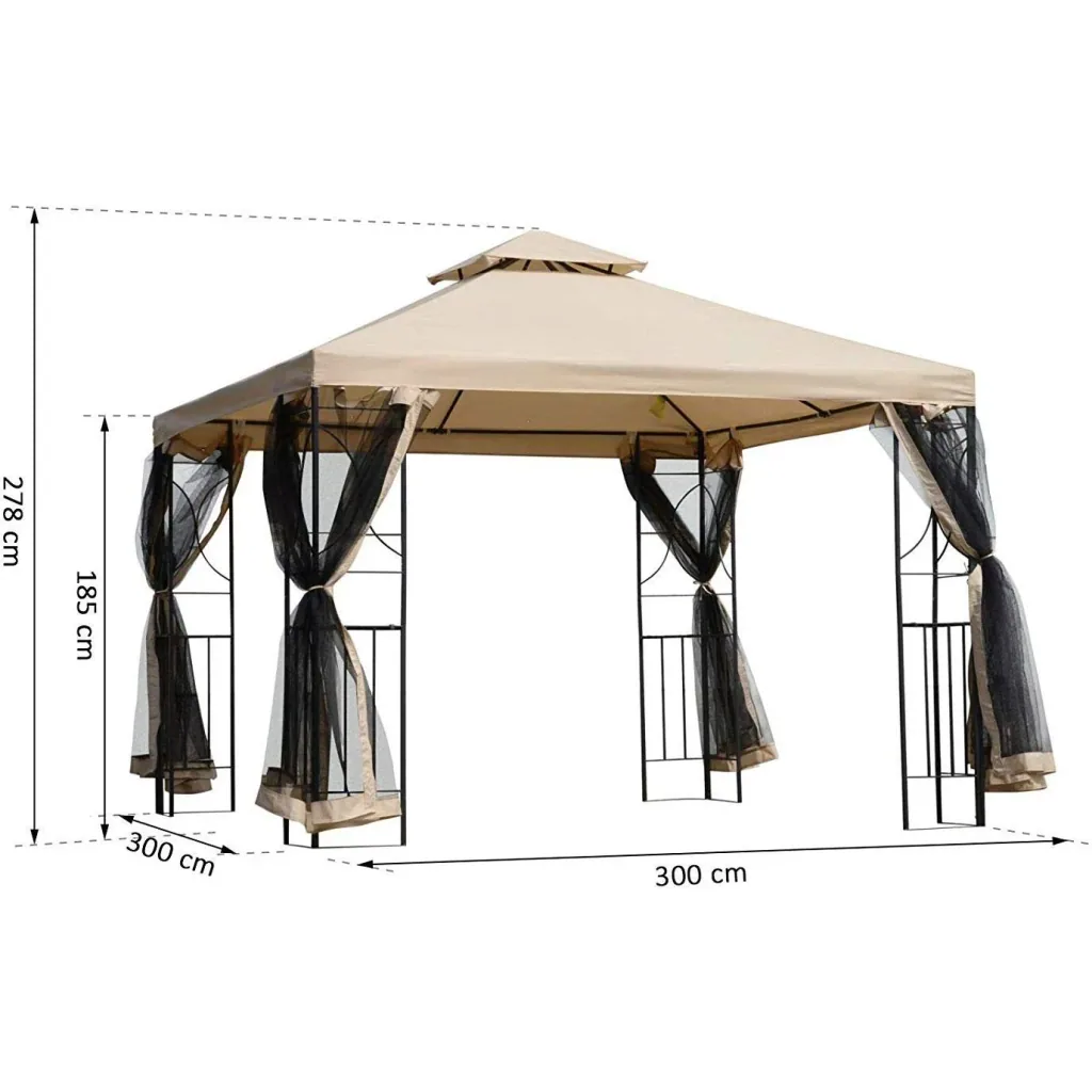 Metallpavillon mit Moskitonetz