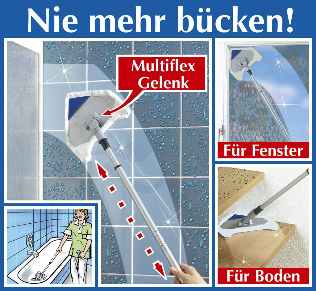 Multiflex Wischer, mit Teleskopstiel und 3 Bezüge