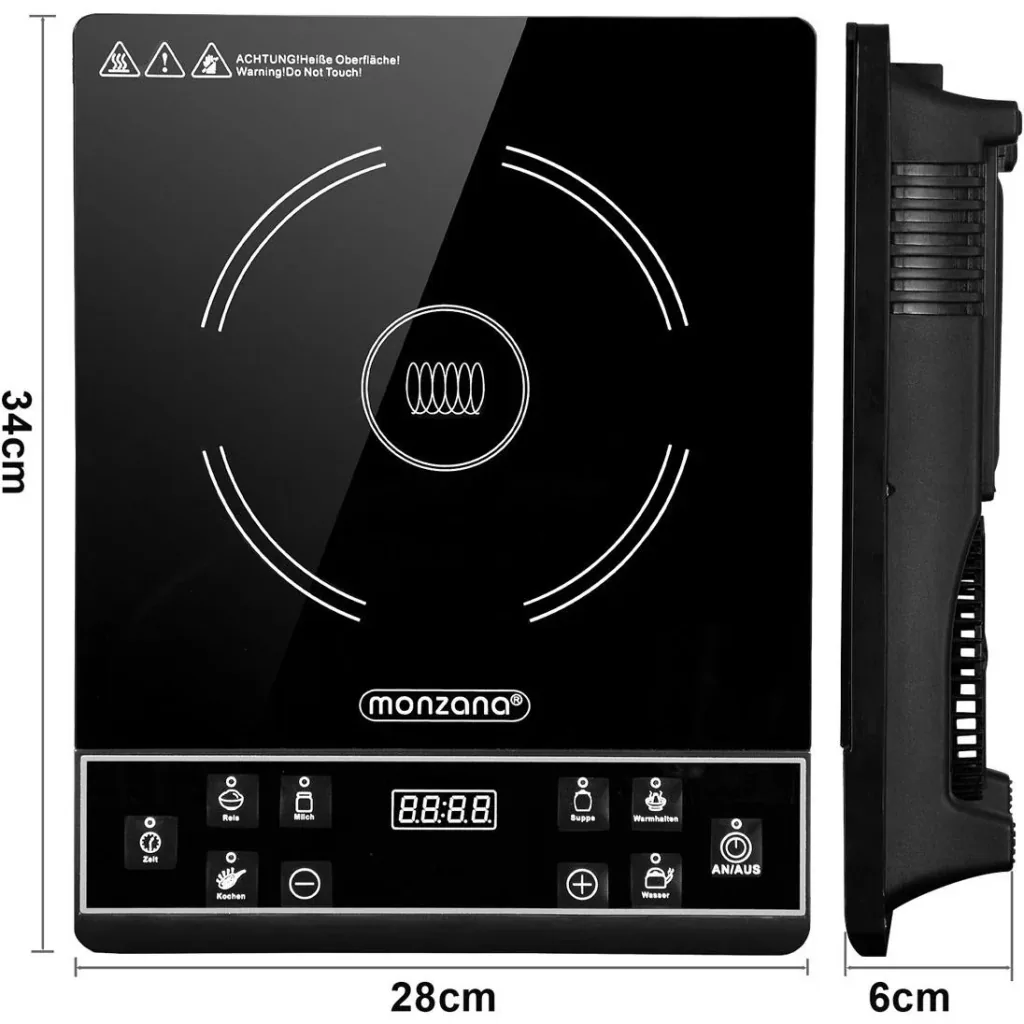 Induktionskochplatte mit Zeitschaltuhr - 2000W - 230V - LED-Anzeige