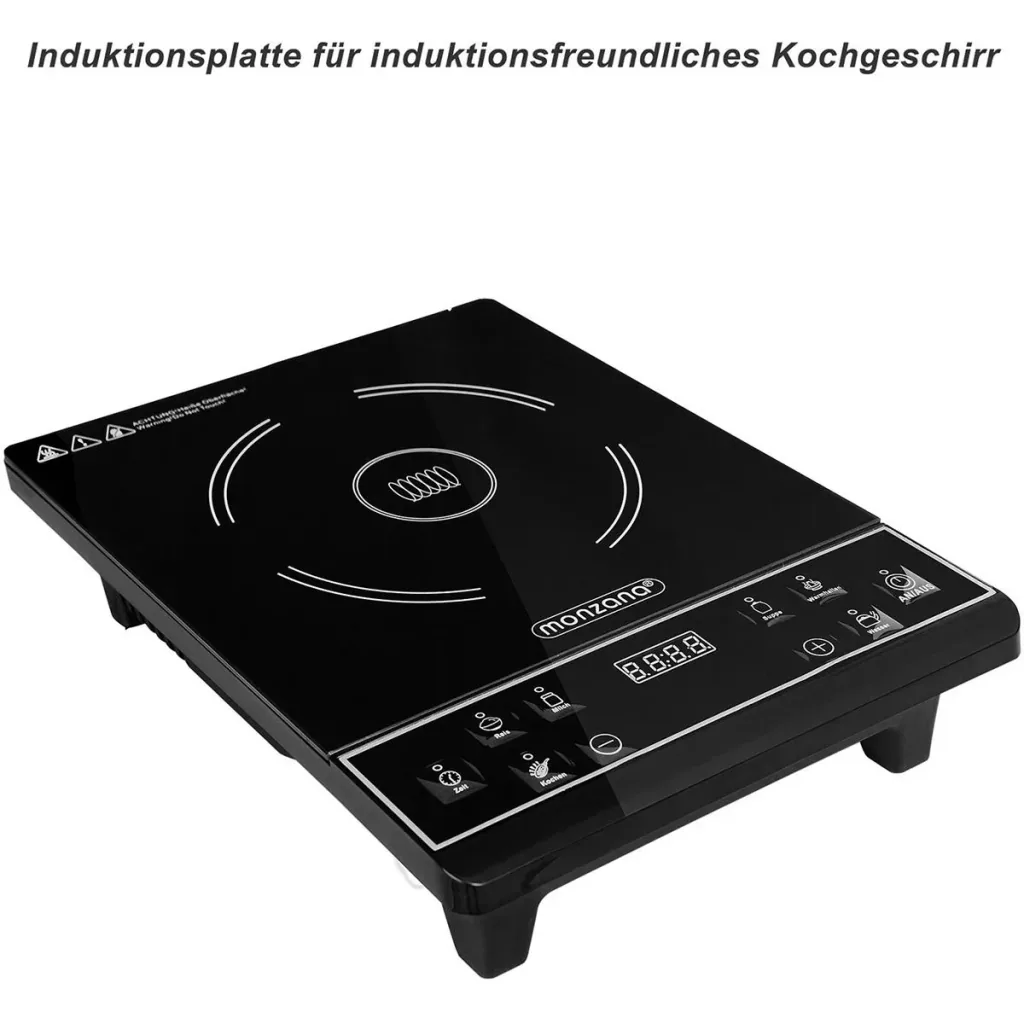 Induktionskochplatte mit Zeitschaltuhr - 2000W - 230V - LED-Anzeige