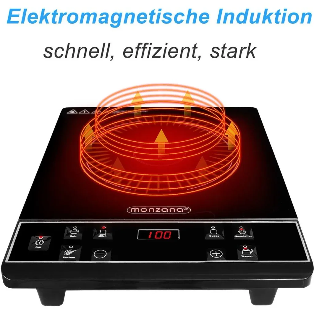 Induktionskochplatte mit Zeitschaltuhr - 2000W - 230V - LED-Anzeige