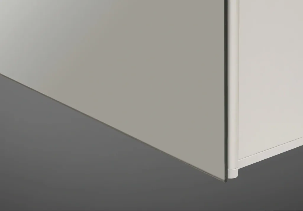 Spiegelschrank Bad mit Beleuchtung, "Mirage" - 50 x 60 cm - Lichtfarbe neutralweiß - Aluminiumkorpus