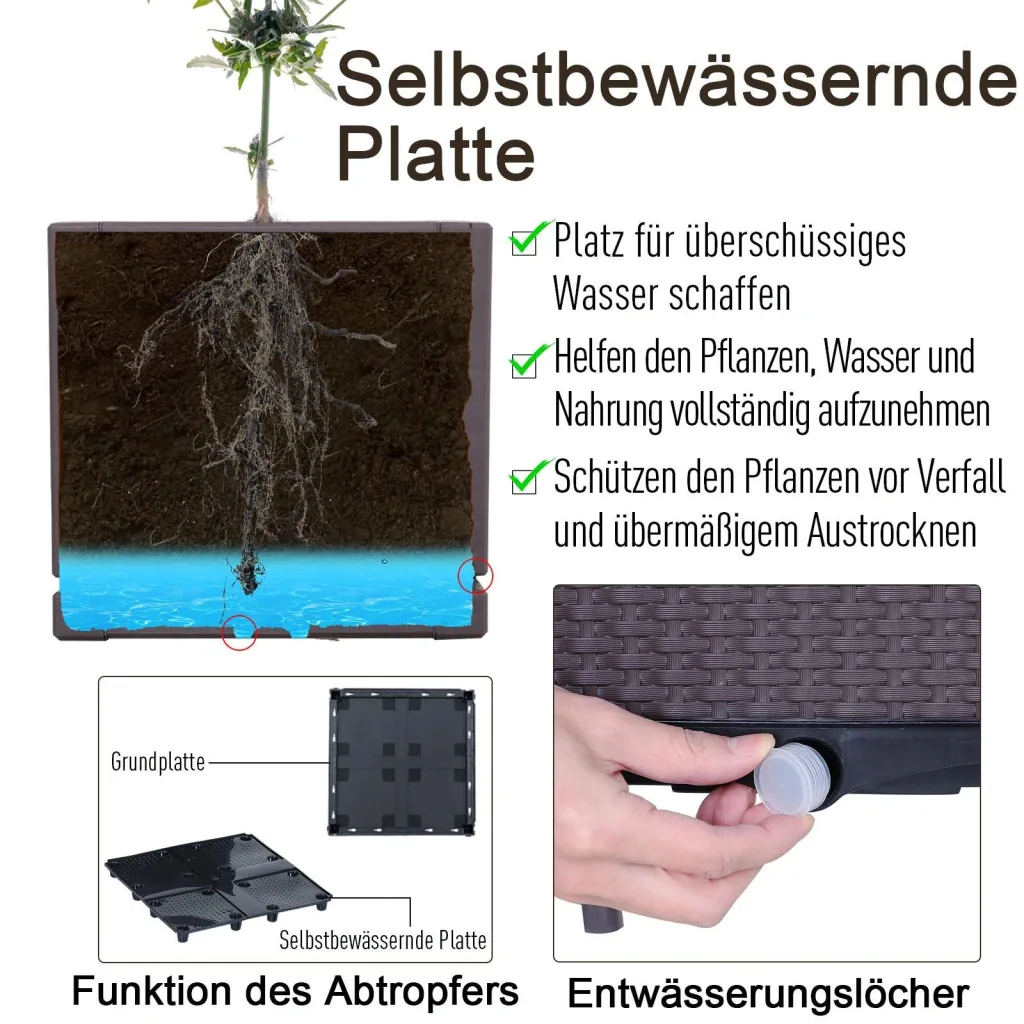 2-teiliges Hochbeet in Rattan-Optik