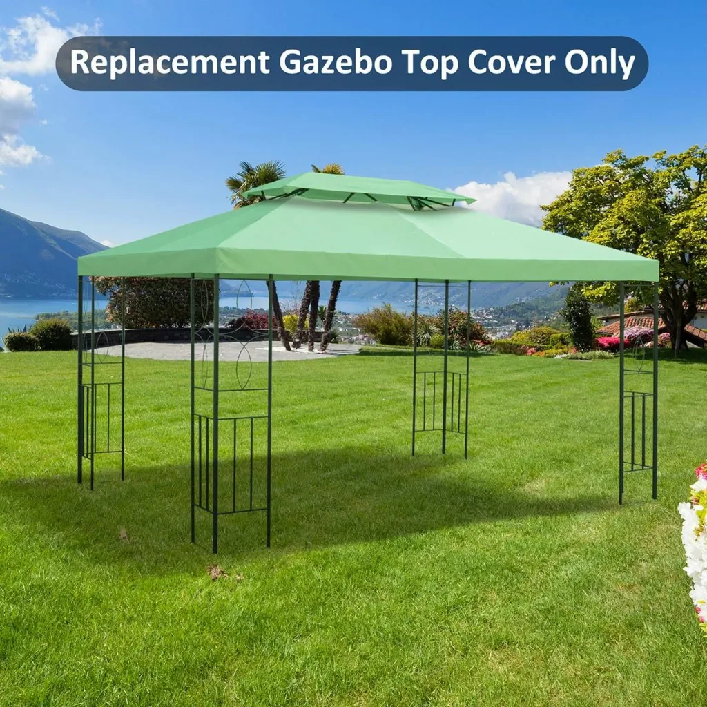 Ersatzdach Pavillondach für Metallpavillon Gartenpavillon Partyzelt Gartenzelt Polyester 3x4m Grün
