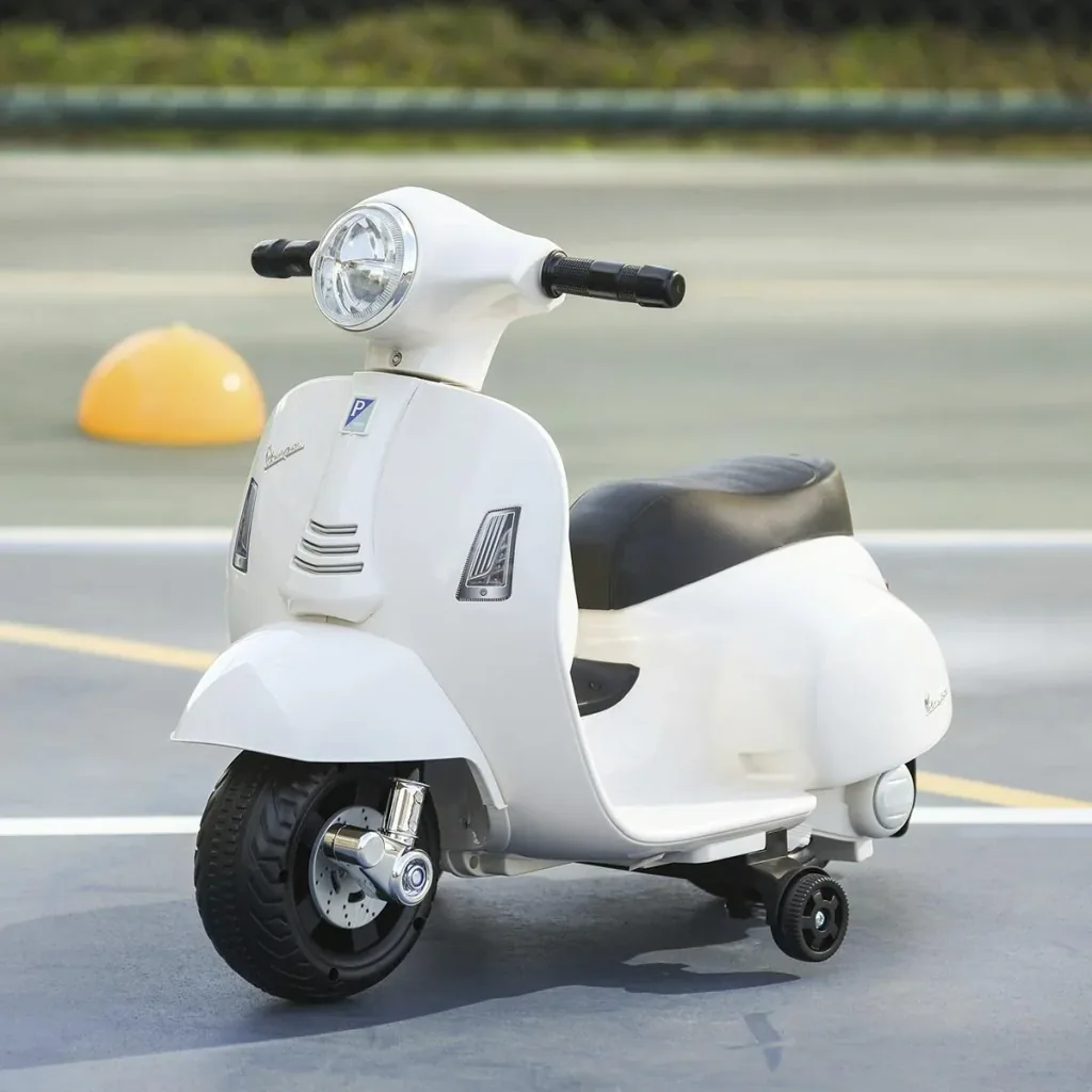 VESPA Elektromotorrad Kindermotorrad Elektrofahrzeug 18-36 Monate 3 km/h LED-Licht Sound PP-kunststoff Metall Weiß