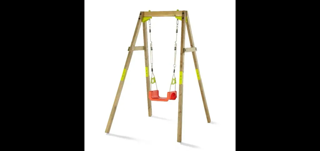 Mitwachsende Holzschaukel, Outdoor-Einzelschaukel für Babys und Kleinkinder, Schaukelseile höhenverstellbar, natur