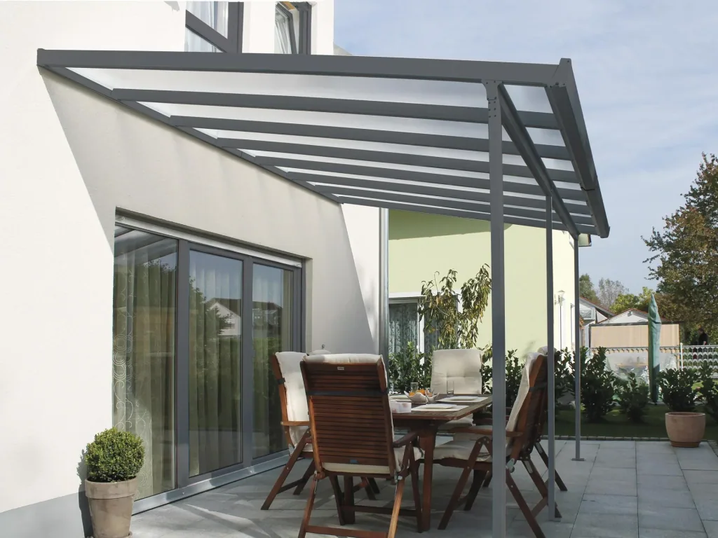 Terrassendach Bausatz, Farbe anthrazit, 5460 x 3060 mm