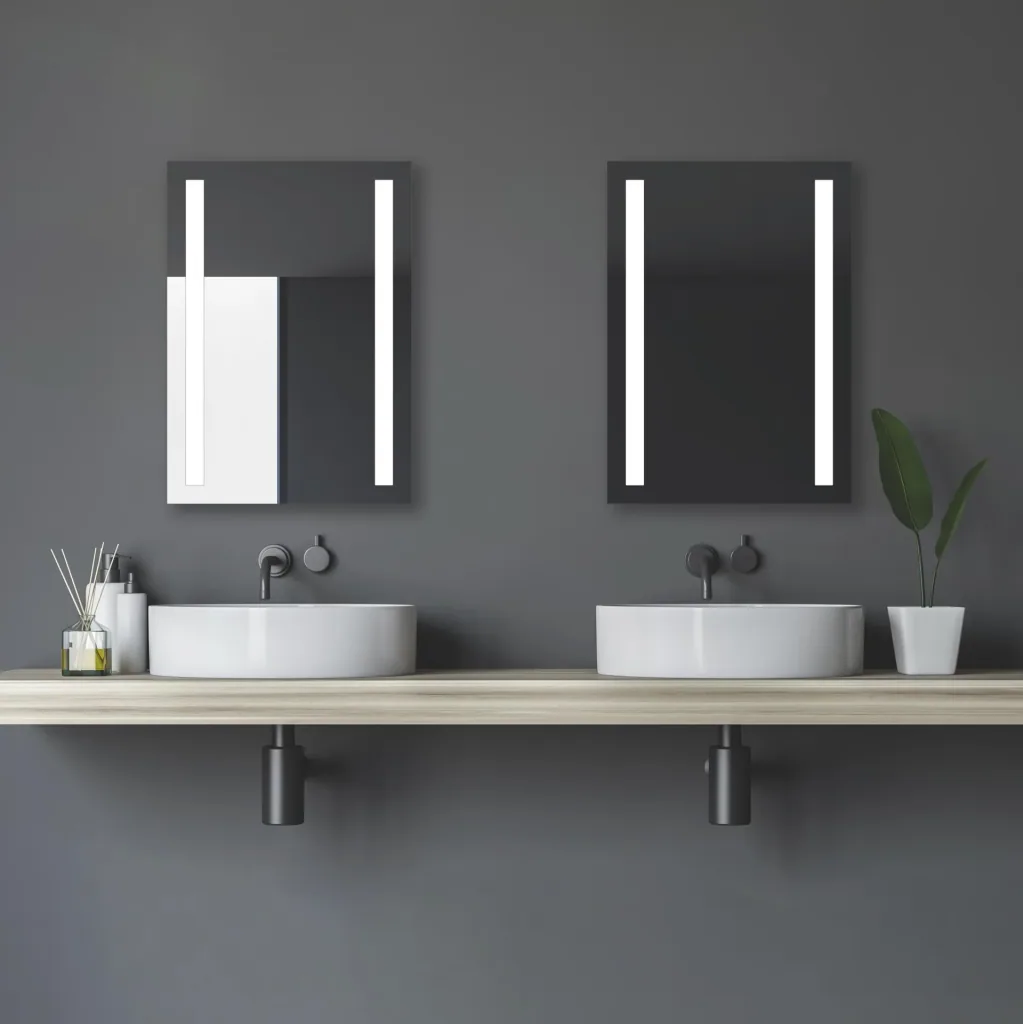 Badezimmerspiegel mit Beleuchtung, "Light" - 50 x 70 cm - Lichtfarbe neutralweiß
