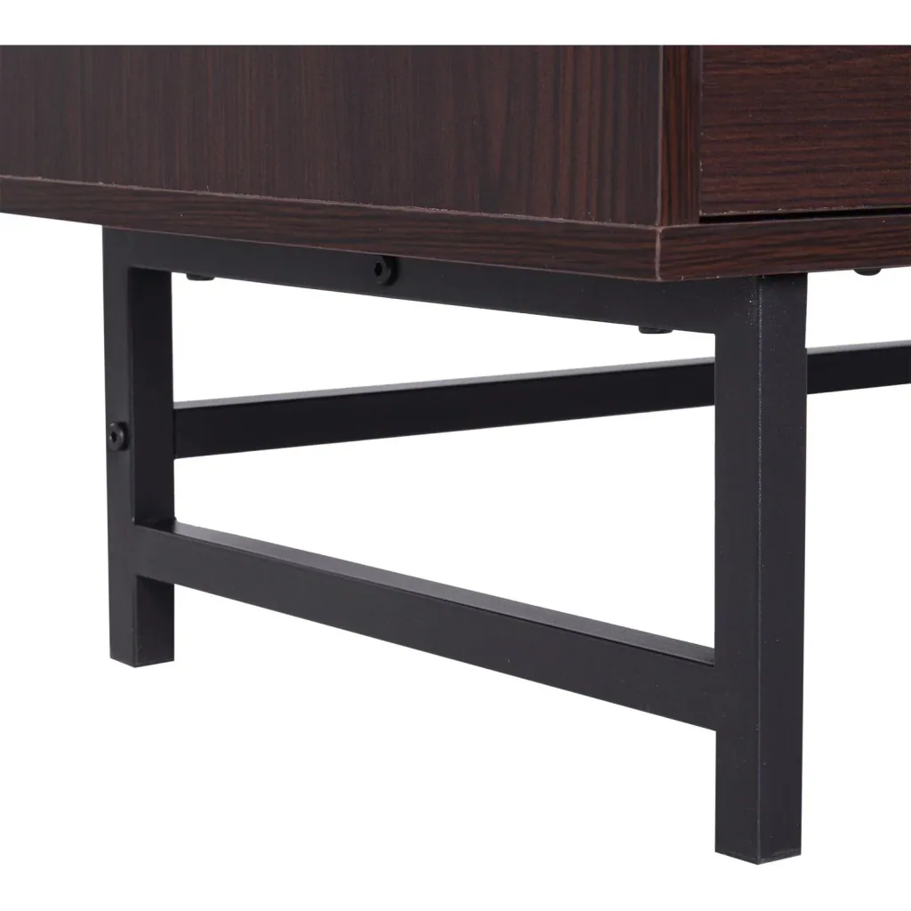 Fernsehtisch TV-kommode Unterschrank 2 x Schublade Holz Dunkelkaffee 120 x 39,5 x 60,5 cm