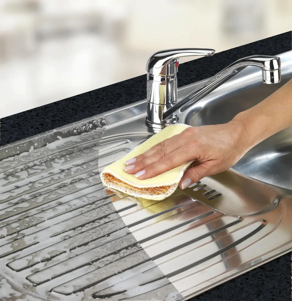 Kupferschwamm mit Box + Mikrofaser Kupfertücher 2 in 1, 2 Stk