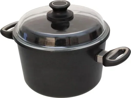 Kochtopf mit Glasdeckel, 28 cm, 15 cm hoch, 9,5 Liter