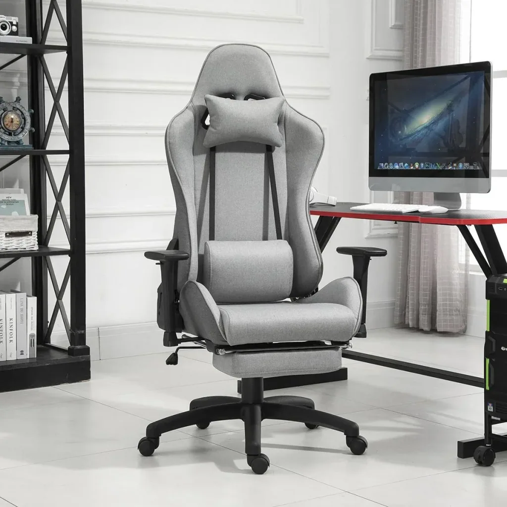 Bürostuhl Computerstuhl Drehstuhl mit abnehmbarem Kopf- und Lendenkissen Wippenfunktion ergonomischer Schreibtischstuhl