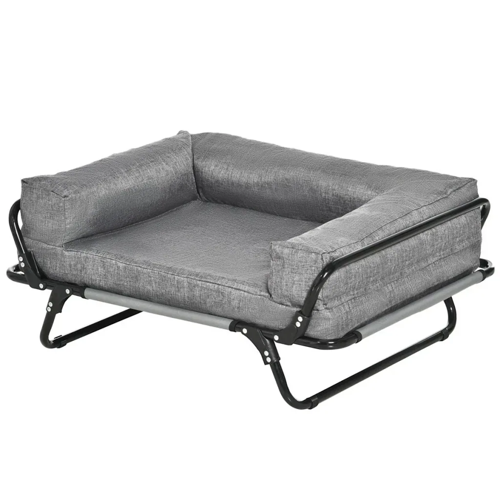 2-In-1 Hundebett Outdoor Haustiersofa mit Stahlgestell erhöhtes Hundesofa Schlafplatz für Katzen Hunde atmungsaktiv abne