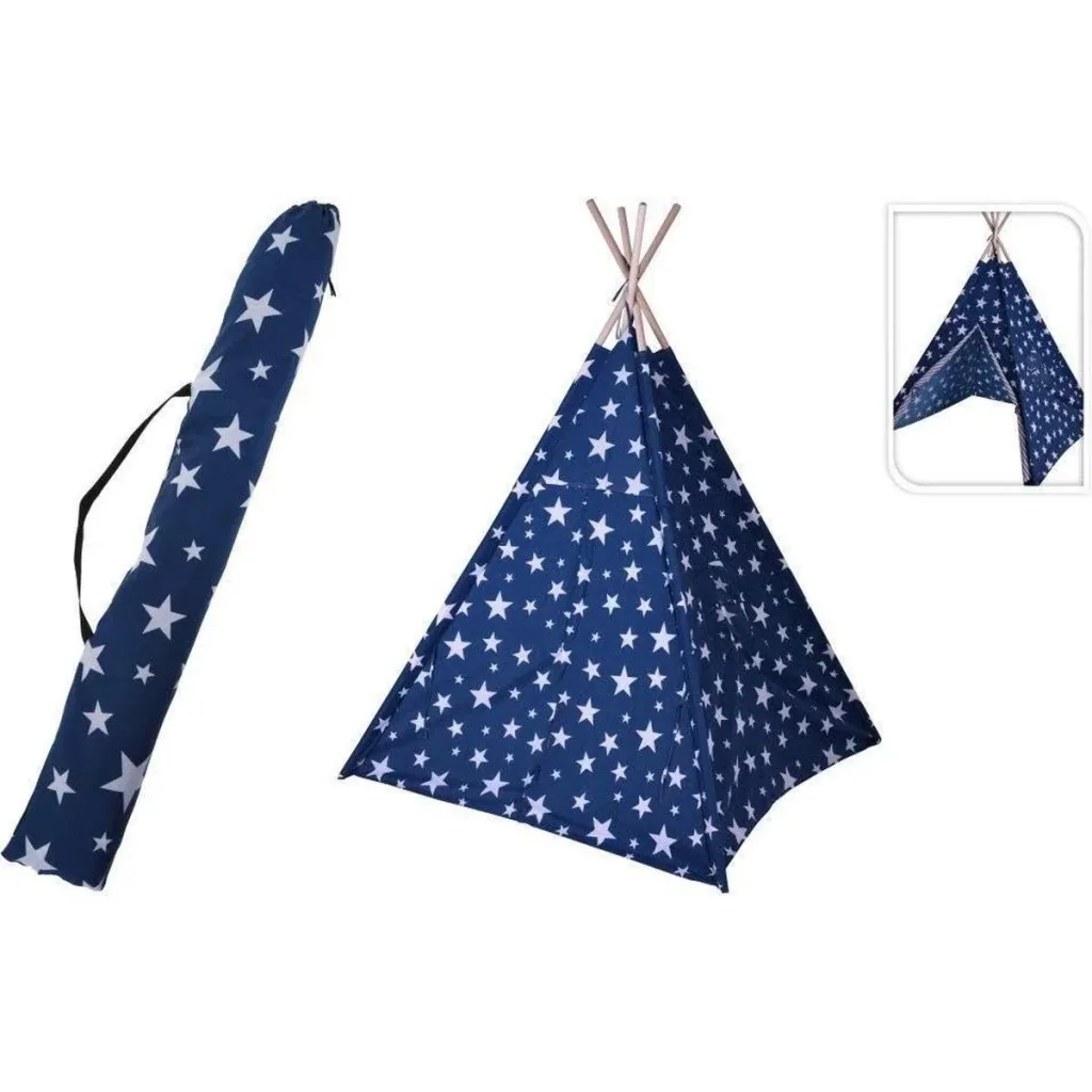 KidCollection Tipitent - 103 x 103 x 160 cm - Blau/Weiß