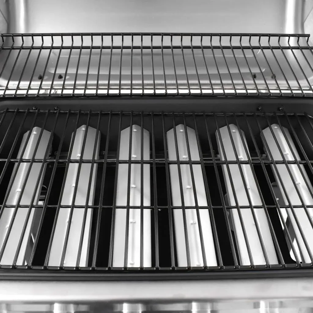 Gasgrill mit 6 Brennern schwarz und silber