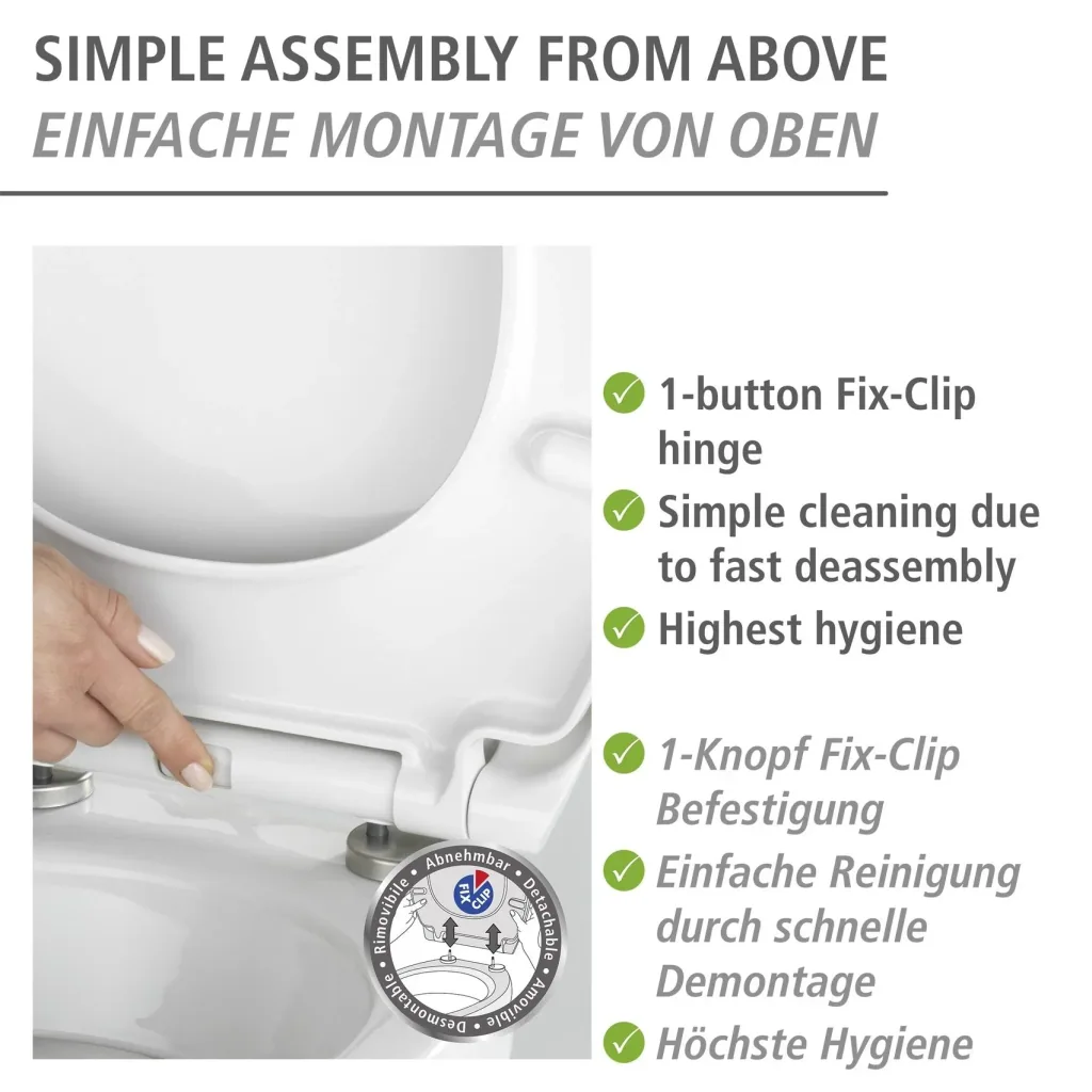 Premium WC-Sitz Big Leaves mit Relief, aus antibakteriellem Duroplast, mit Absenkautomatik