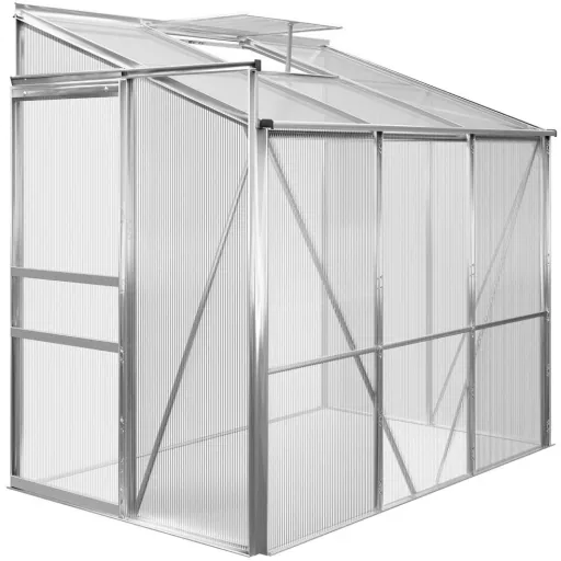 Aluminium-Seitengewächshaus 192x127x202cm mit Fenster