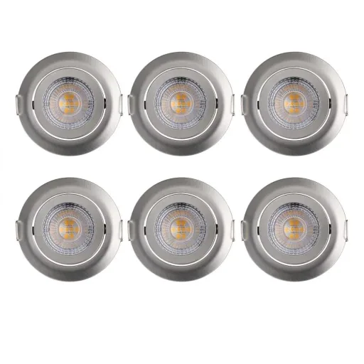 LED-Downlight Krog 6-teiliges Set Nickel