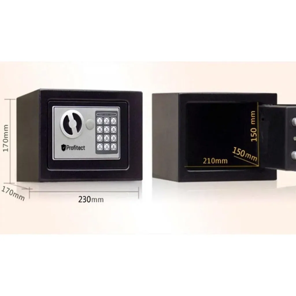 Elektronischer Safe - 31x20x20 cm - Schwarz