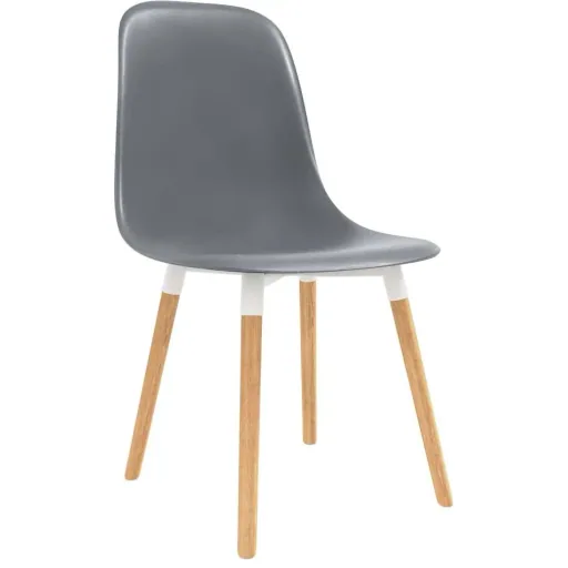 Esstischstühle 2tlg. Kunststoff grau