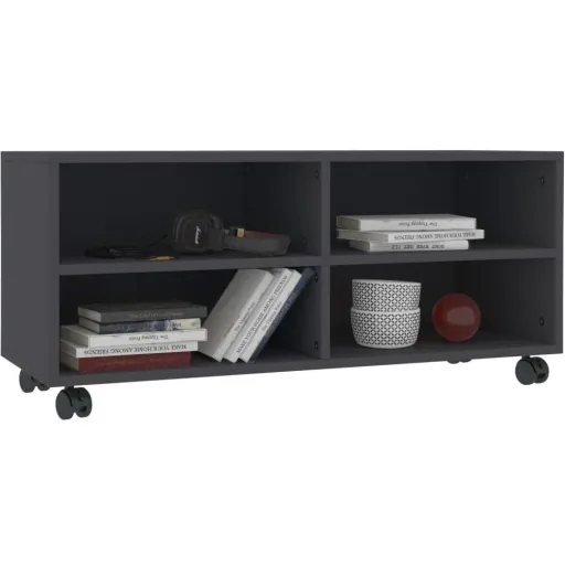 TV-Schrank mit Rollen 90x35x35 cm Spanplatte grau