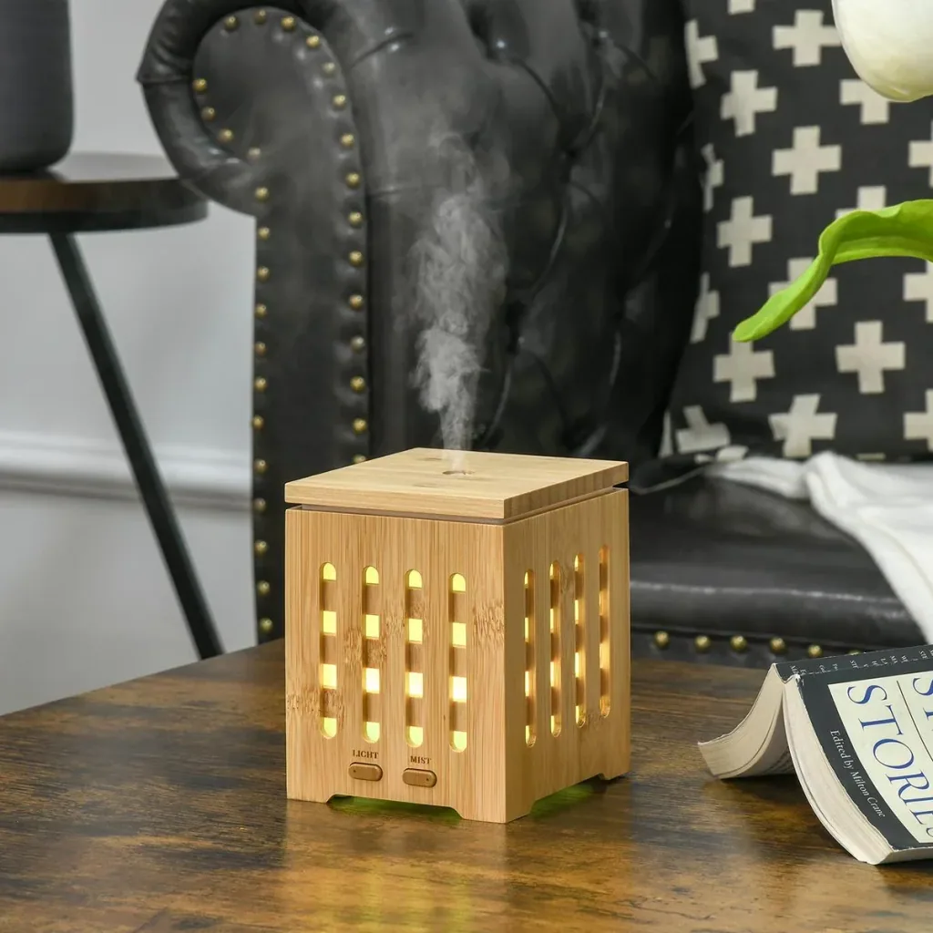 Aroma Diffuser Luftbefeuchter für ätherische Öle 7 Farben LED 2 Sprühnebel-Modi wasserlose automatische Abschaltung 200