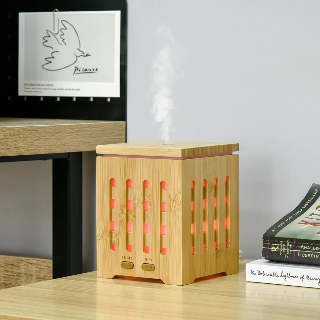 Aroma Diffuser Luftbefeuchter für ätherische Öle 7 Farben LED 2 Sprühnebel-Modi wasserlose automatische Abschaltung 200