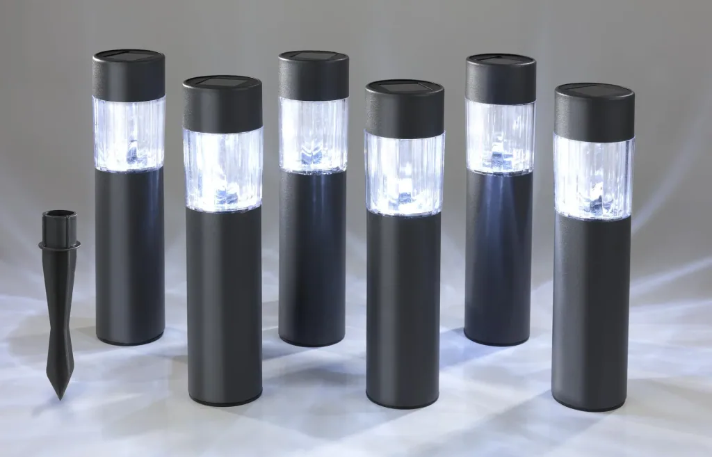 Solar Poller Leuchten in dunkelgrau - 6er Set