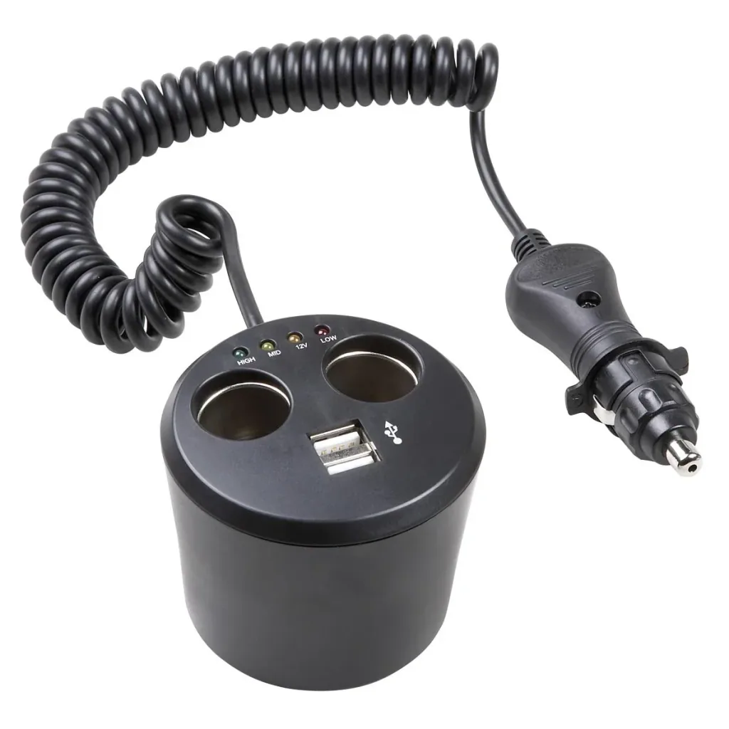 KFZ Multisteckdose mit USB Doppelanschluss, 12 Volt