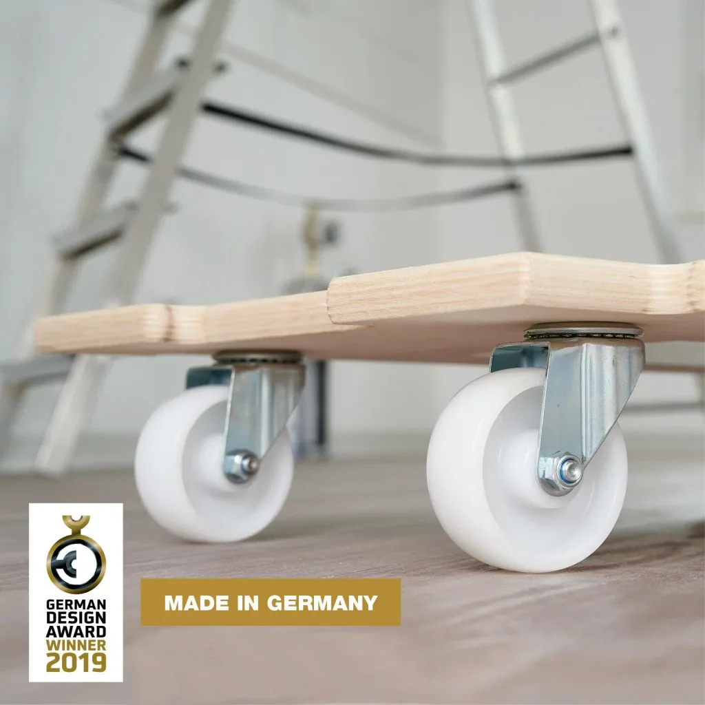 Transporthilfe MM 1382, 59 x 39 x 11 cm, kombinierbar, harte Rollen Ø 75 mm, Rollenlager, Birke FSC®, Tragkraft 250 kg