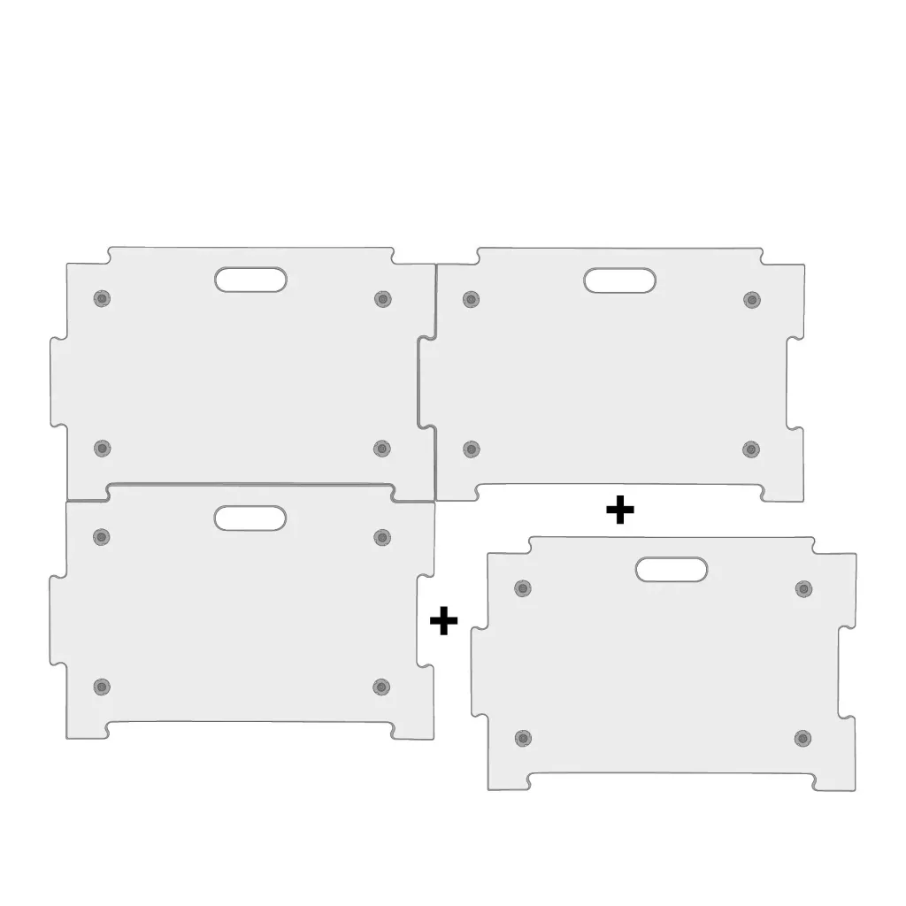Transporthilfe MM 1382, 59 x 39 x 11 cm, kombinierbar, harte Rollen Ø 75 mm, Rollenlager, Birke FSC®, Tragkraft 250 kg
