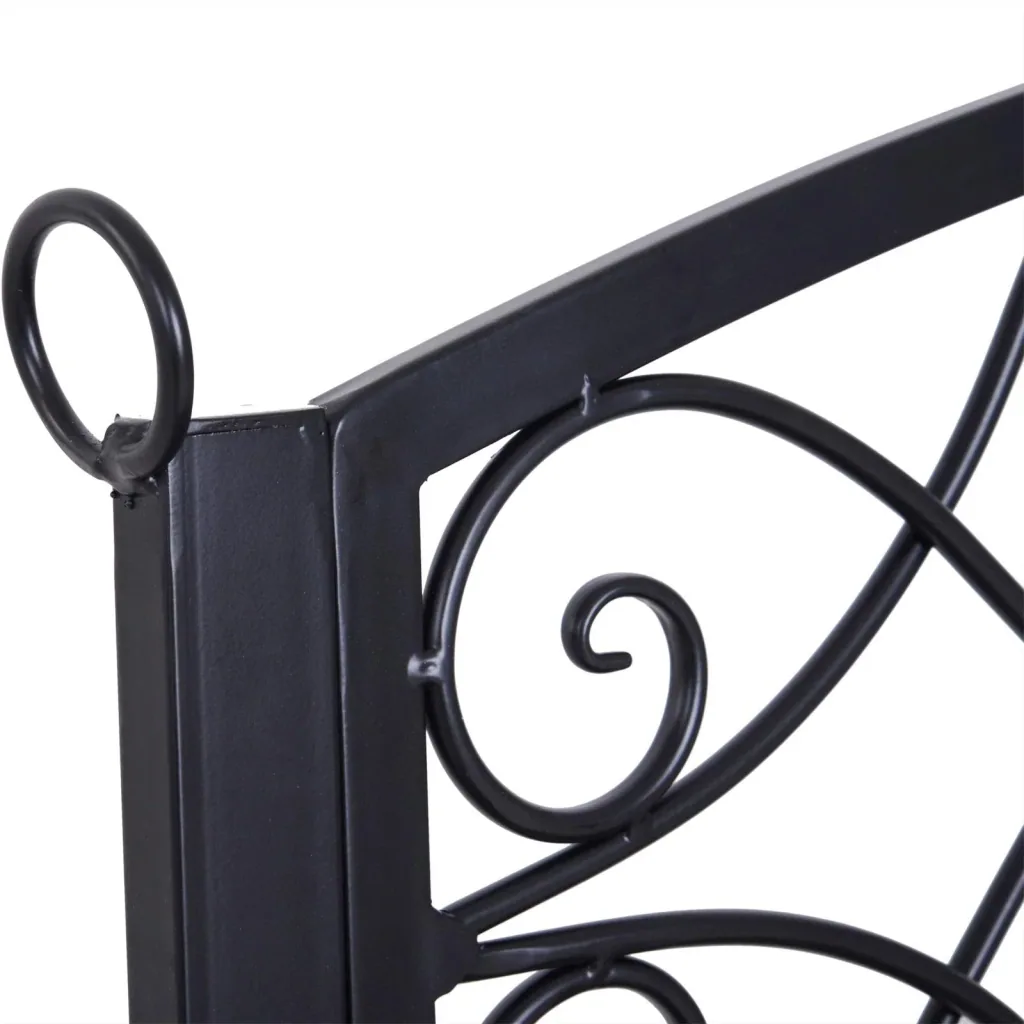 Hängebank 2-Sitzer Gartenschaukel Schaukelbank Schwebebank mit Ketten Metall Schwarz 132 x 63 x 58 cm