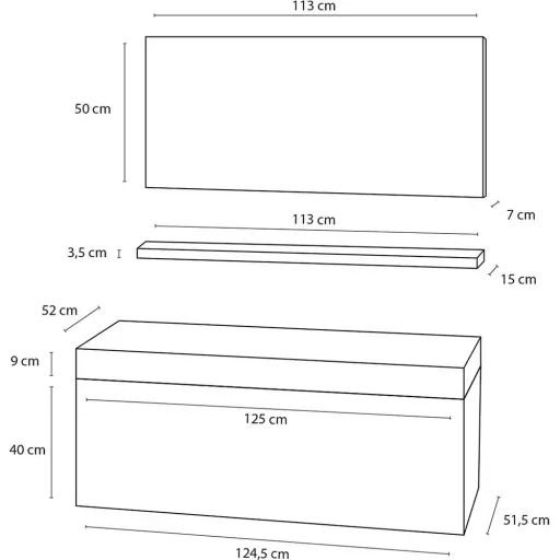 Badezimmermöbel Force 125 cm - Weiss