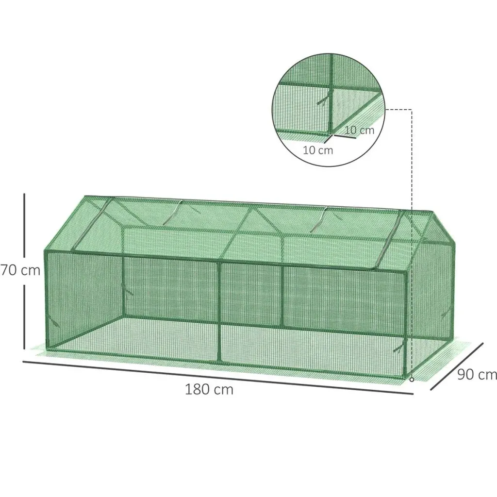 Foliengewächshaus Tomatenhaus Frühbeet 180 x 90 x 70 cm grün