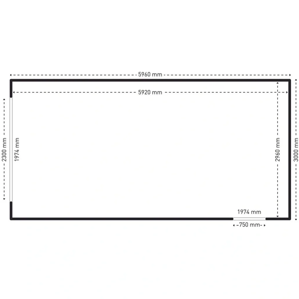 Absco Highlander PE3060HK - Metallgarage - 596x300x230 cm