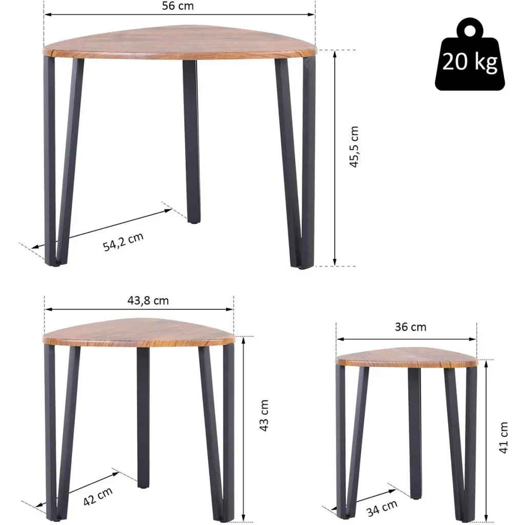 Couchtisch 3-teiliger MDF