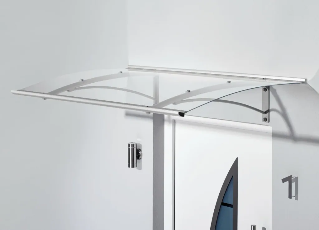 Pultvordach Typ PT gebogen, 1600 x 900 x 270 mm, Edelstahl