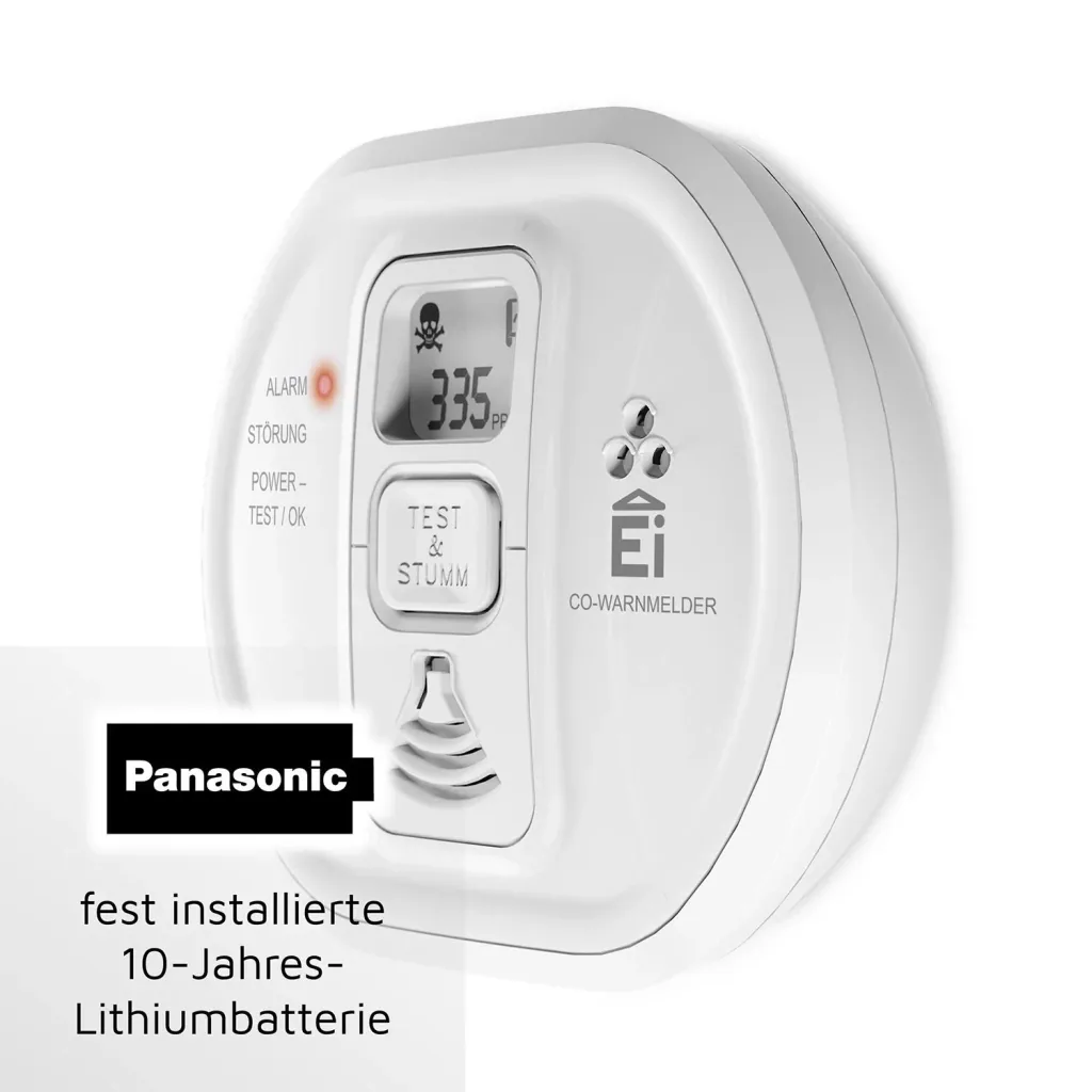 Kohlenmonoxid (CO) Warnmelder Ei208D mit LCD-Display