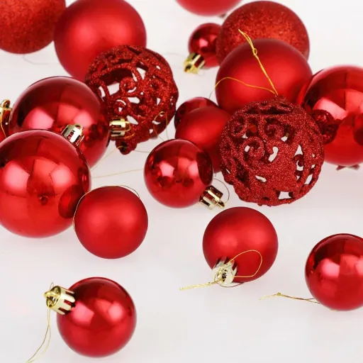 Weihnachtskugeln - Christbaumschmuck - Rot 100 Stück.