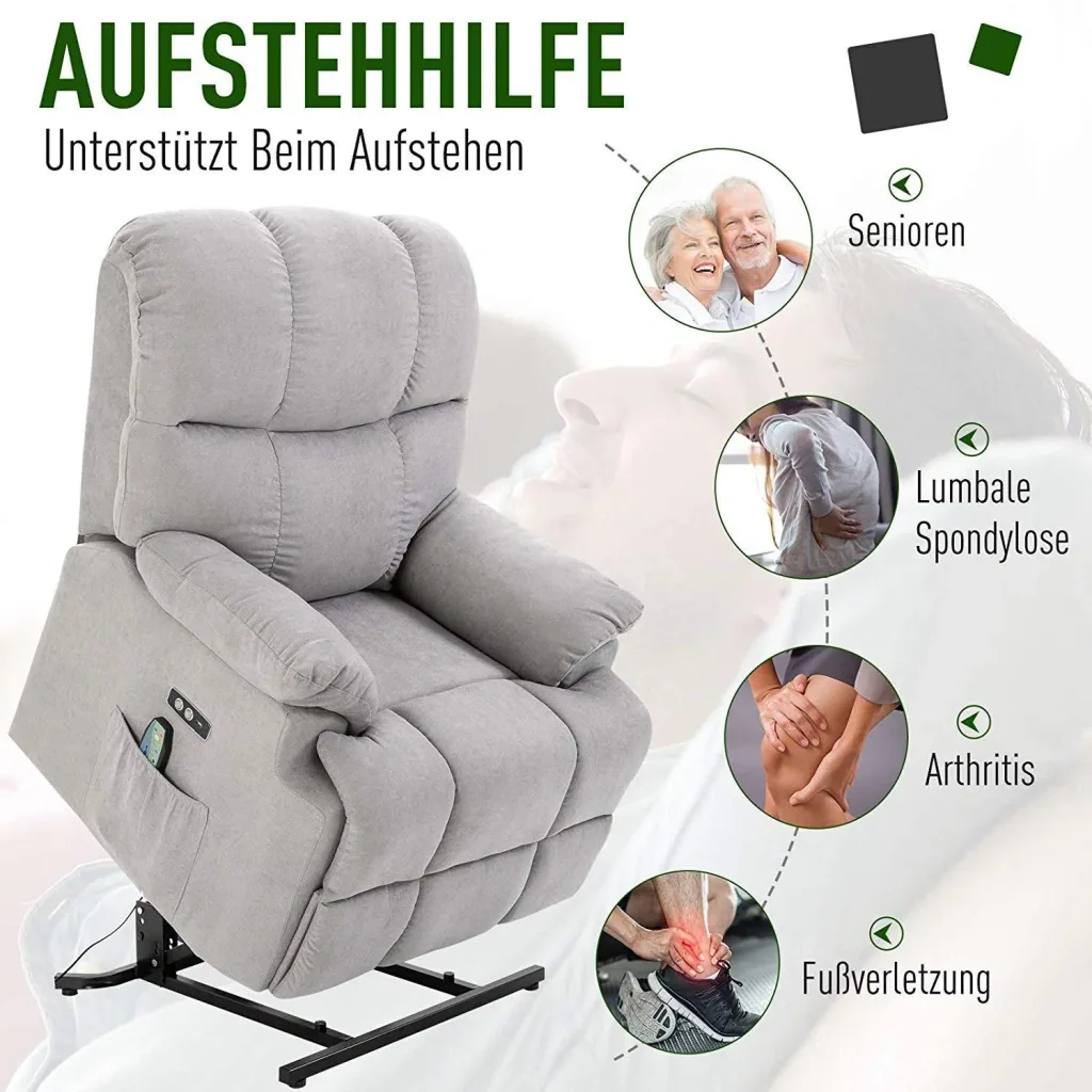 Massagesessel mit Wärmefunktion und Aufstehhilfe