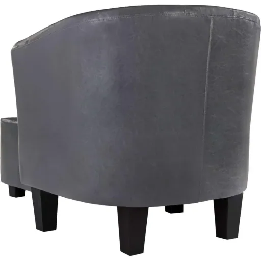 Schalensitz mit Fußhocker Kunstleder grau