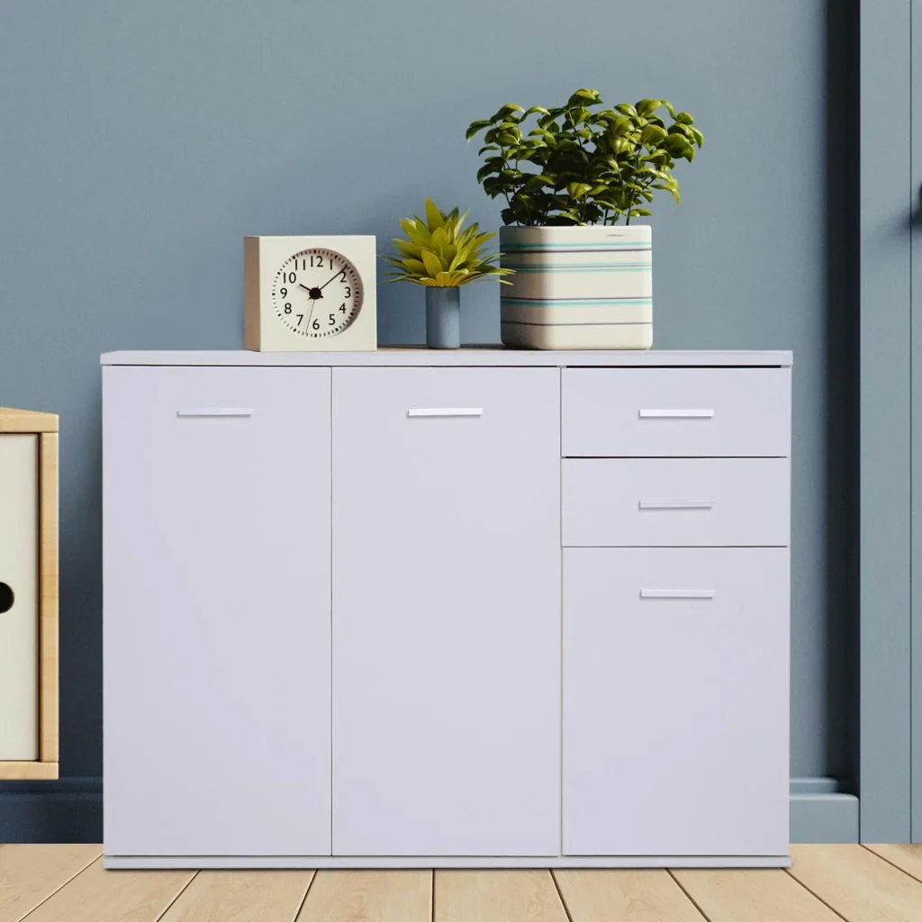 Kommode Standschrank Sideboard Schubladenkommode Beistellschrank verstellbar Fach mit 2 Schubladen 106 x 35 x 76 cm