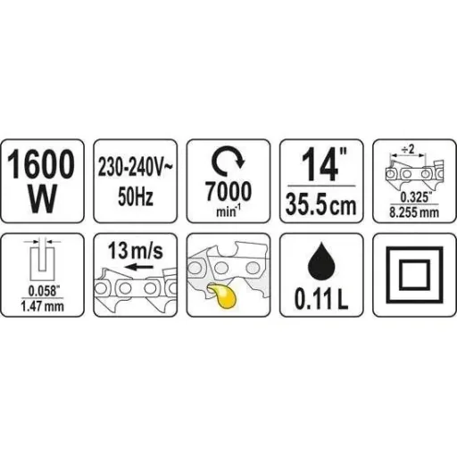 Elektrische Kettensäge - 1600W - 35 cm Schnittlänge