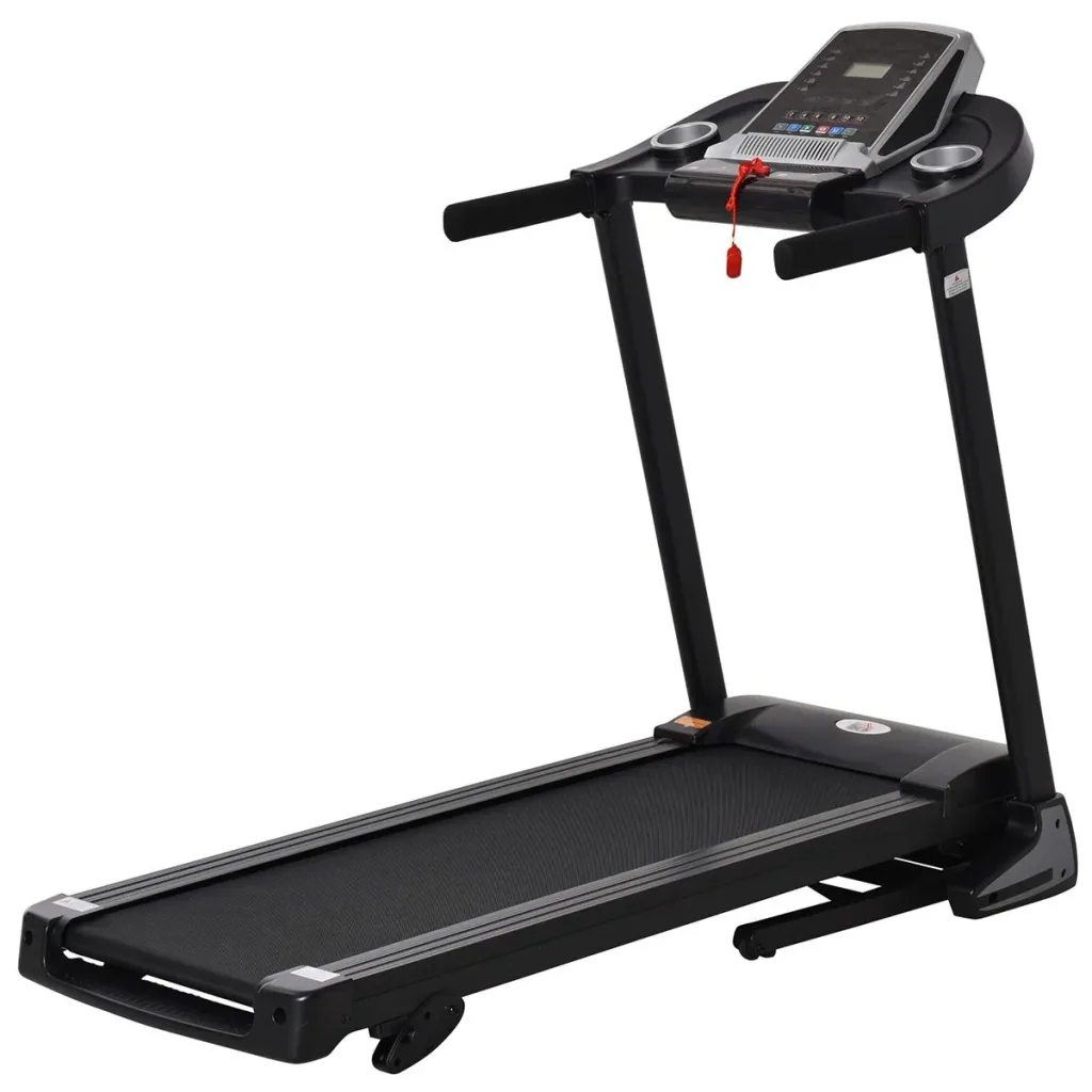 Laufband Klappbar elektrisch 500W 1-12,8 km/h mit LED-Display Getränkehalter und Handyhalterung für Home Gym Indoor Fitn